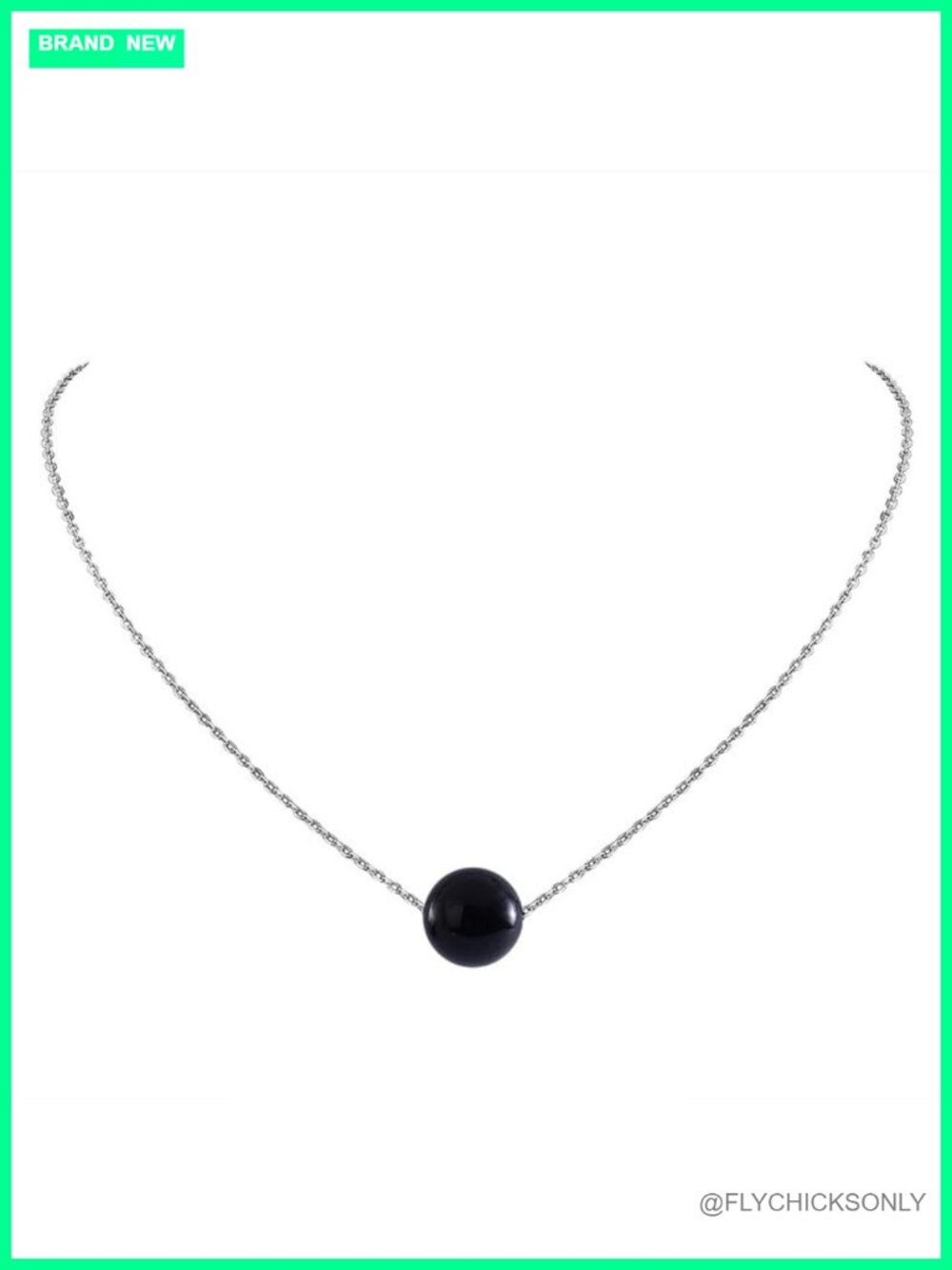 Onyx Crystal Pendant Necklace 925 Sterling Silver Chain Women Dainty Healing